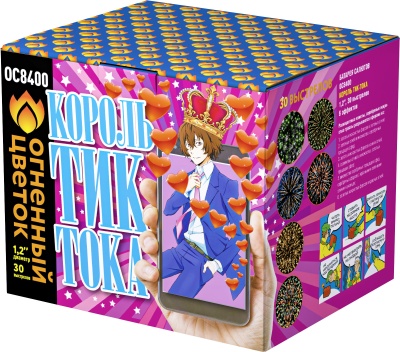 Король Тик-Тока Батарея салютов купить в Приморске Ленинградской области | primorskleningradskaya.salutsklad.ru